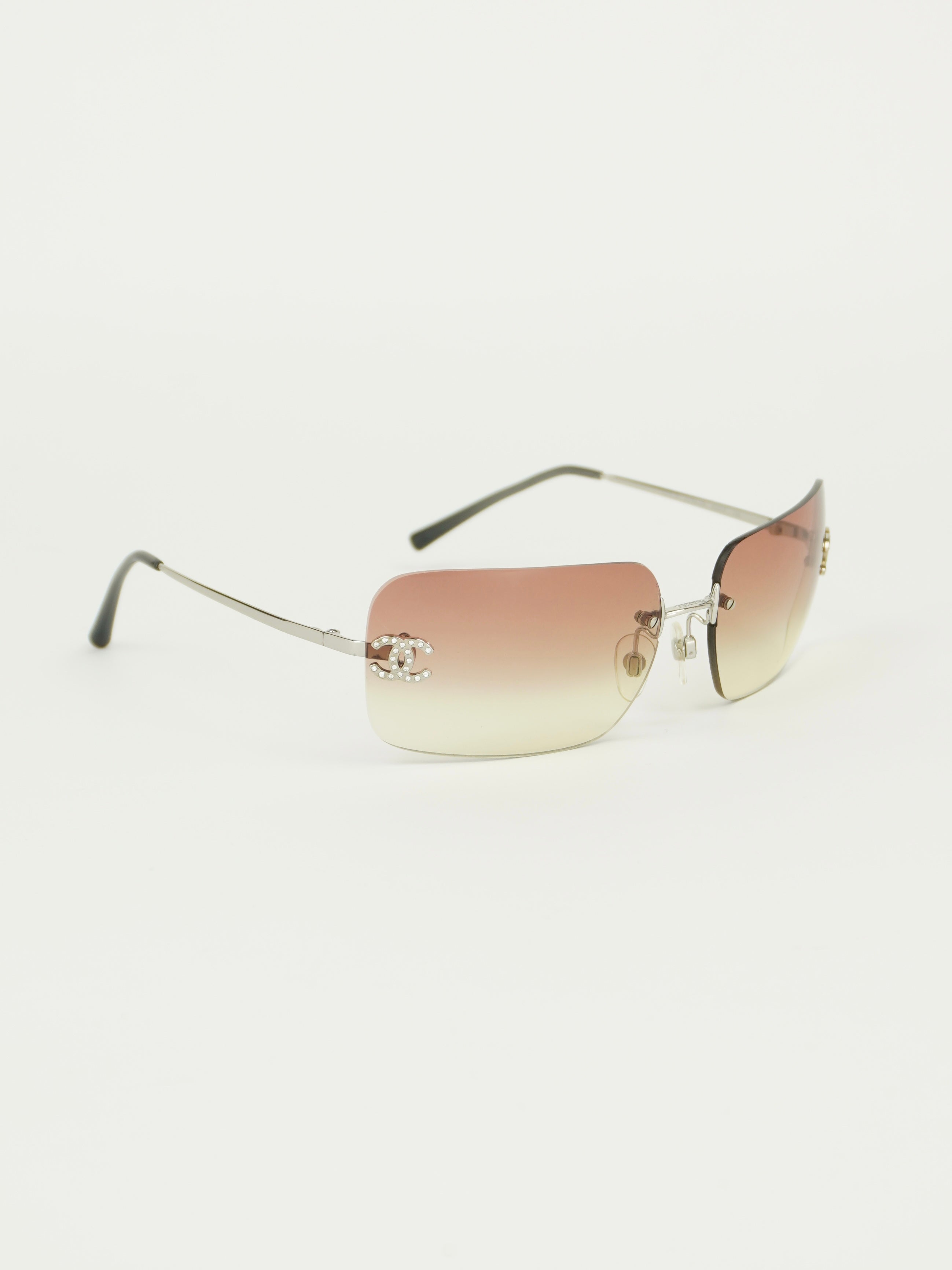 CHANEL RIMLESS RHINESTONE SUNGLASSES