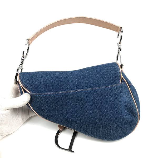 CHRISTIAN DIOR DENIM SADDLE BAG