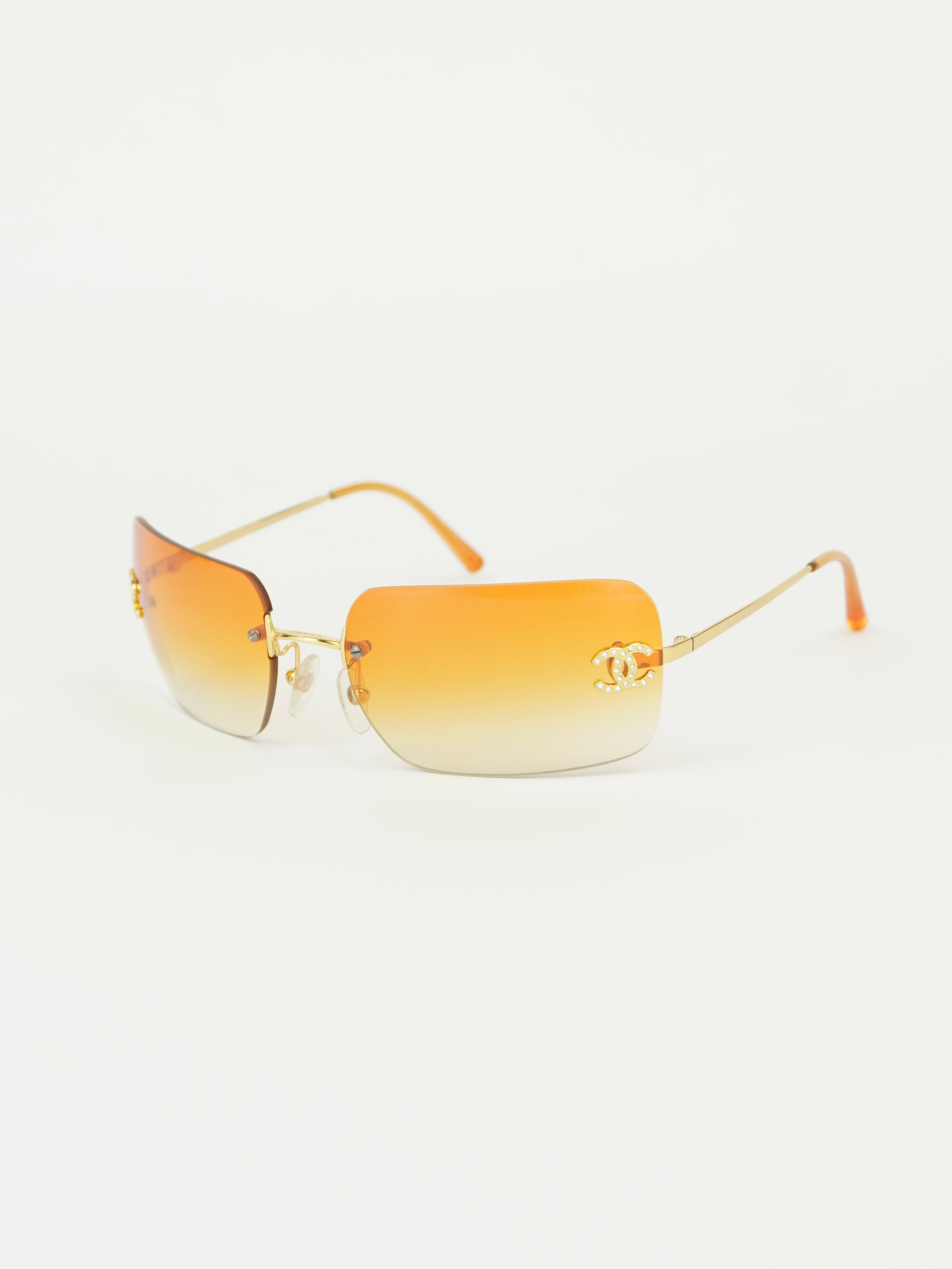 CHANEL RIMLESS RHINESTONE SUNGLASSES
