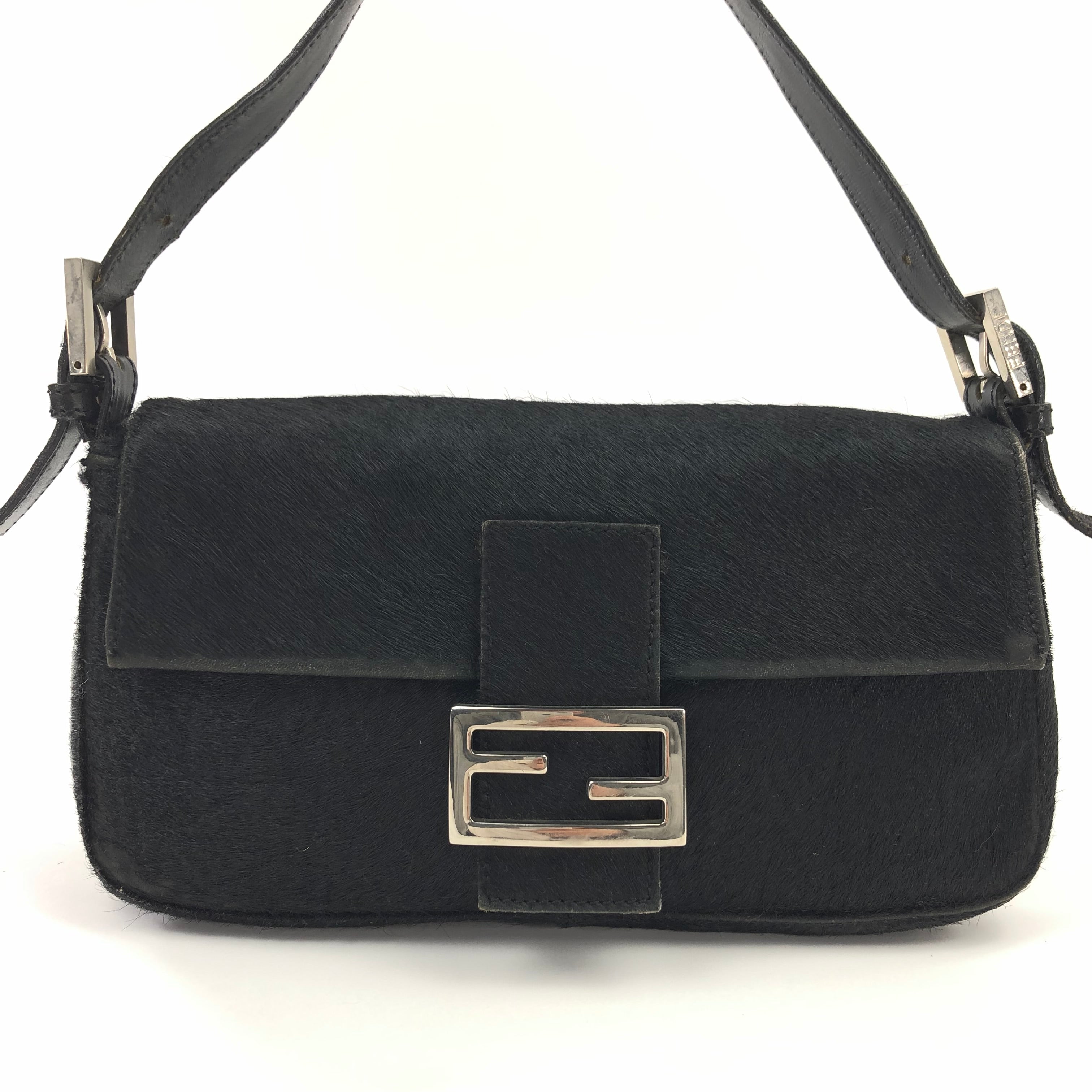 FENDI CALF HAIR BAGUETTE BAG