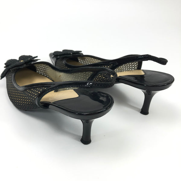 CHANEL LOGO SLING-BACK MULE HEELS