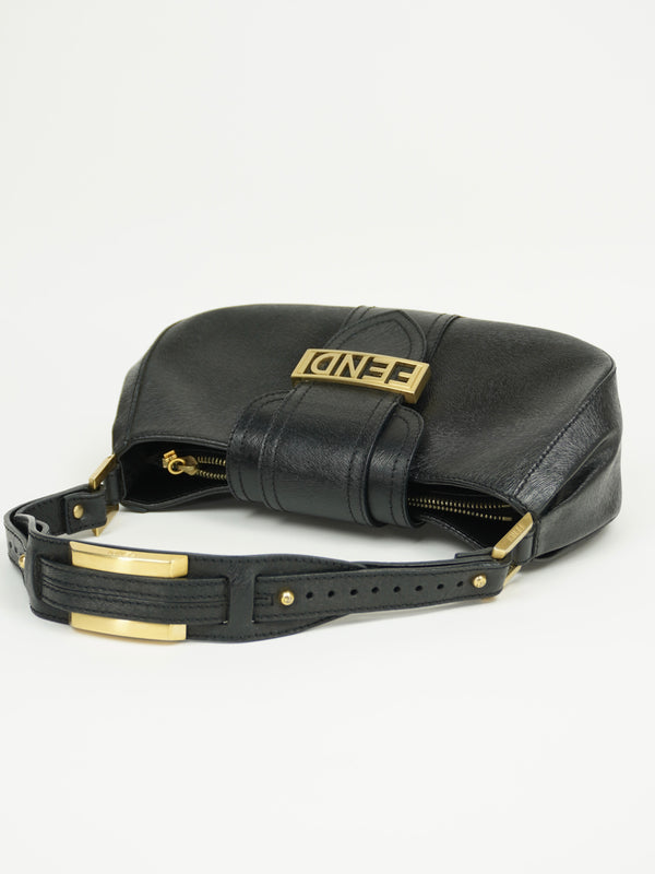 FENDI LEATHER BAG WITH GOLD HARDWARE