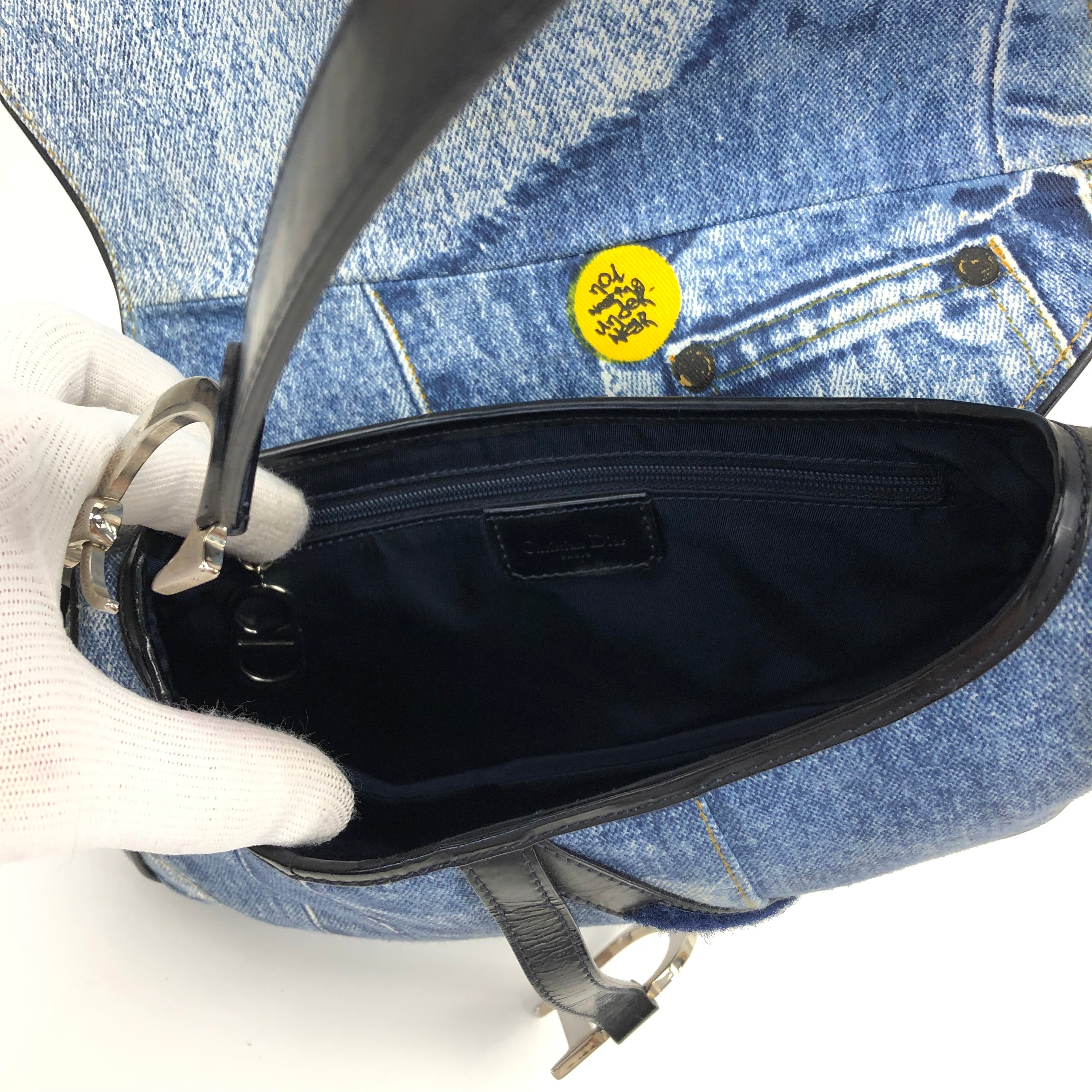 CHRISTIAN DIOR DIORELLA DENIM SADDLE BAG