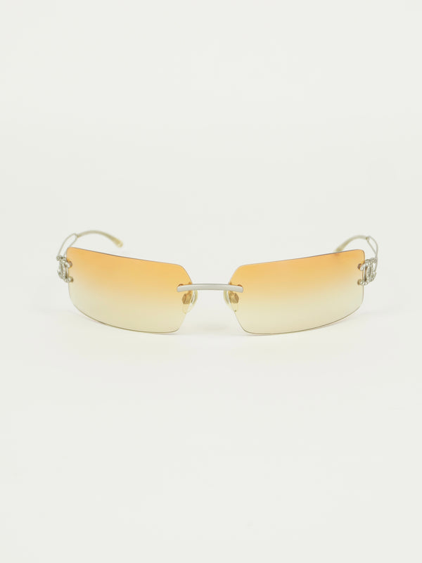 CHANEL RIMLESS RHINESTONE SUNGLASSES