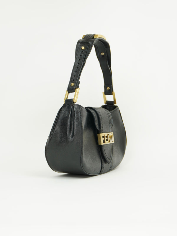FENDI LEATHER BAG WITH GOLD HARDWARE