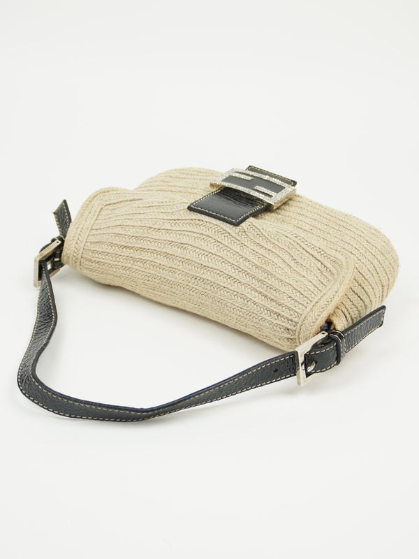 FENDI CROCHET BAGUETTE WITH DIAMANTÉ BUCKLE