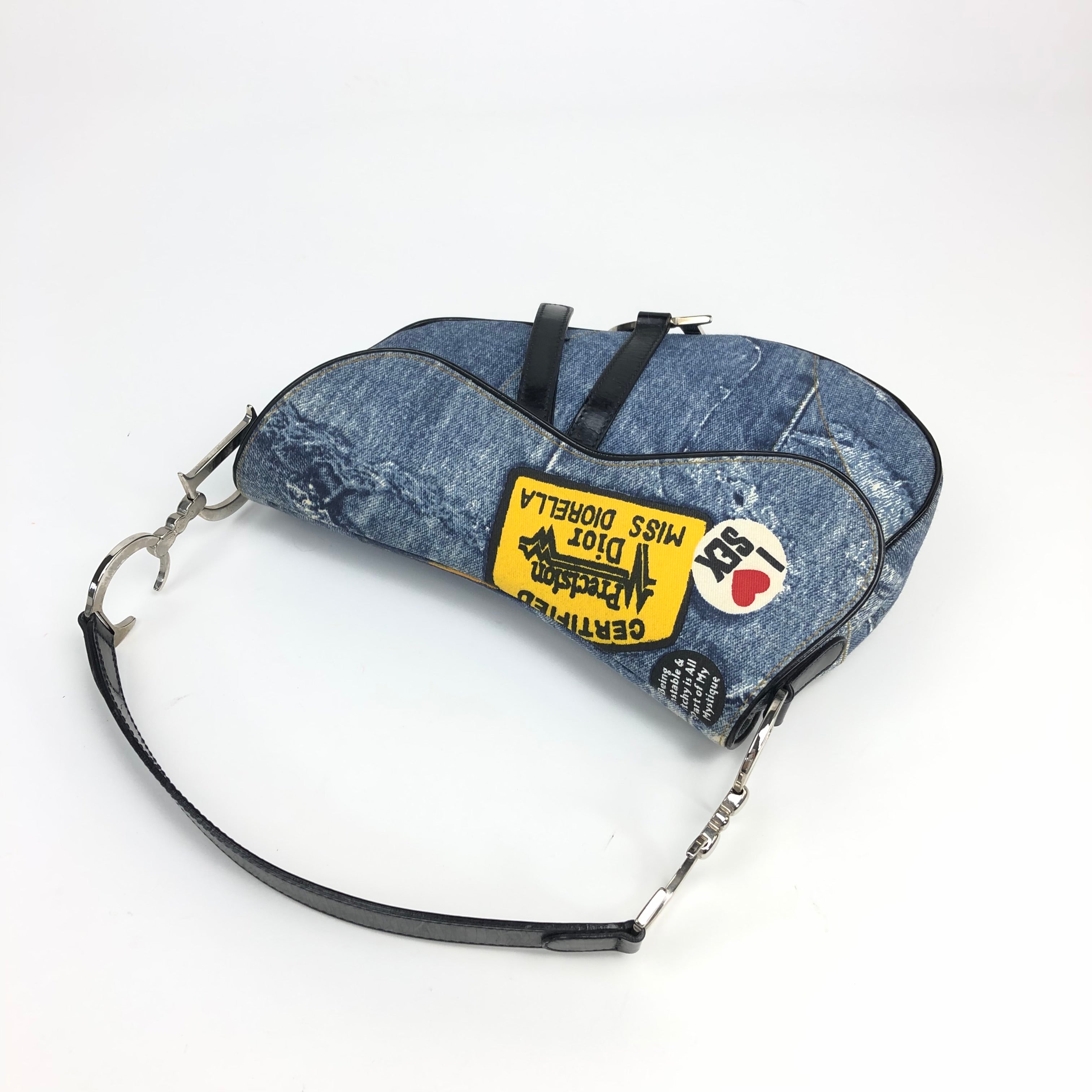 CHRISTIAN DIOR DIORELLA DENIM SADDLE BAG