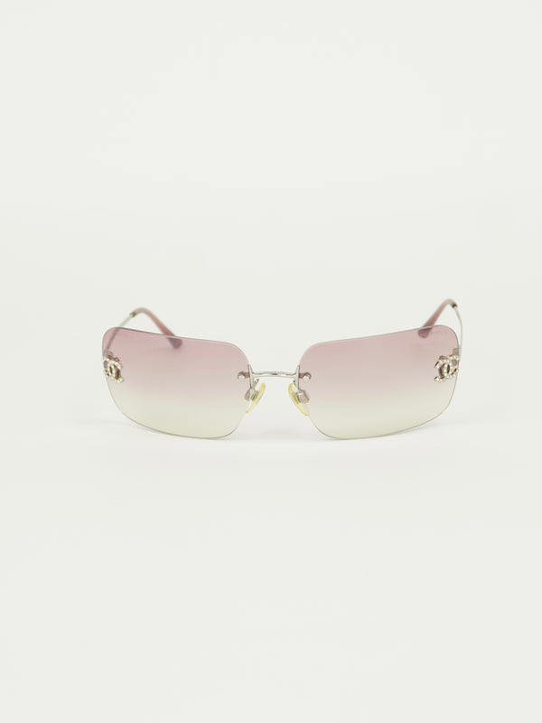 CHANEL RIMLESS RHINESTONE SUNGLASSES