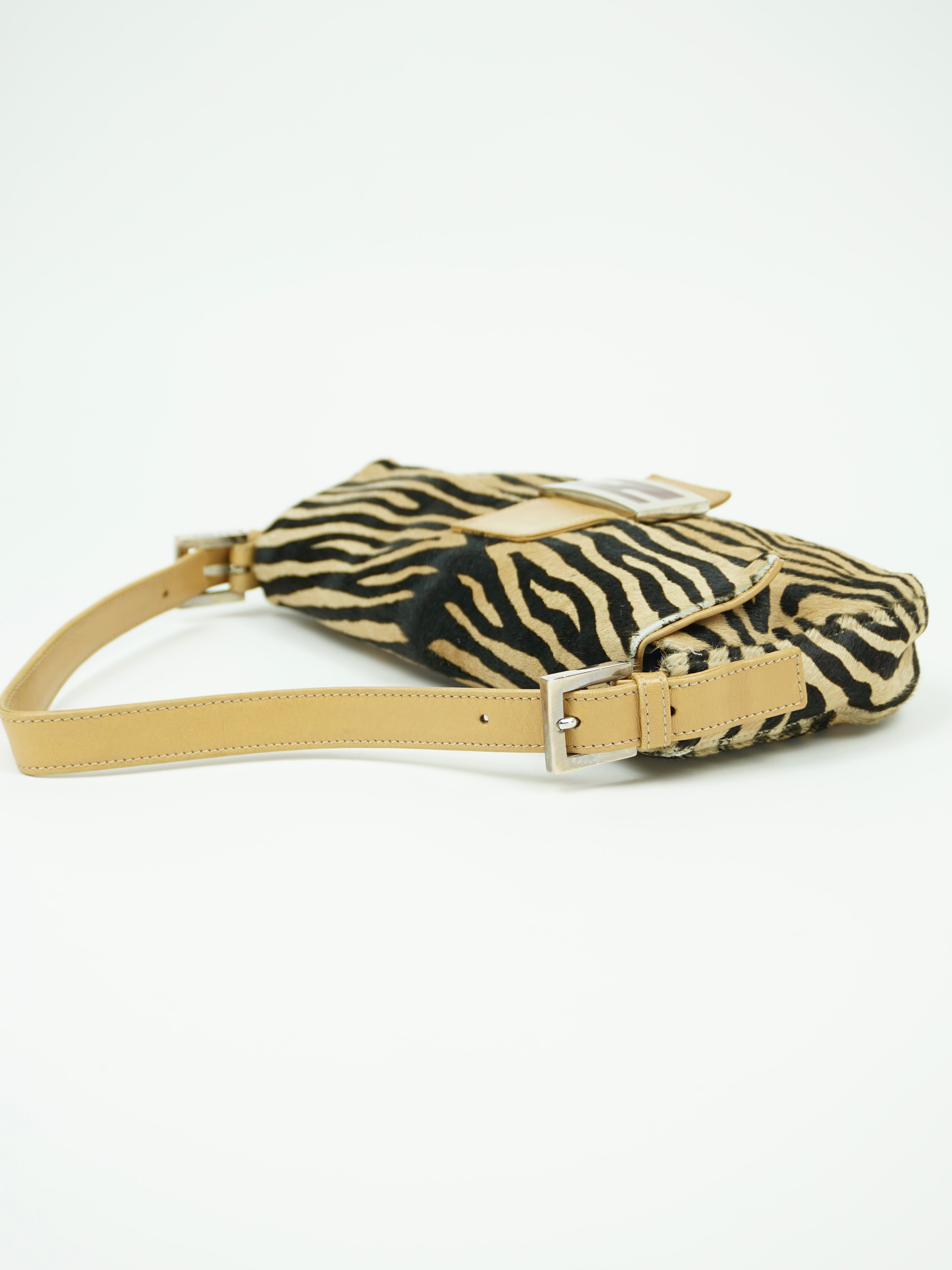 FENDI CALF HAIR ZEBRA BAGUETTE