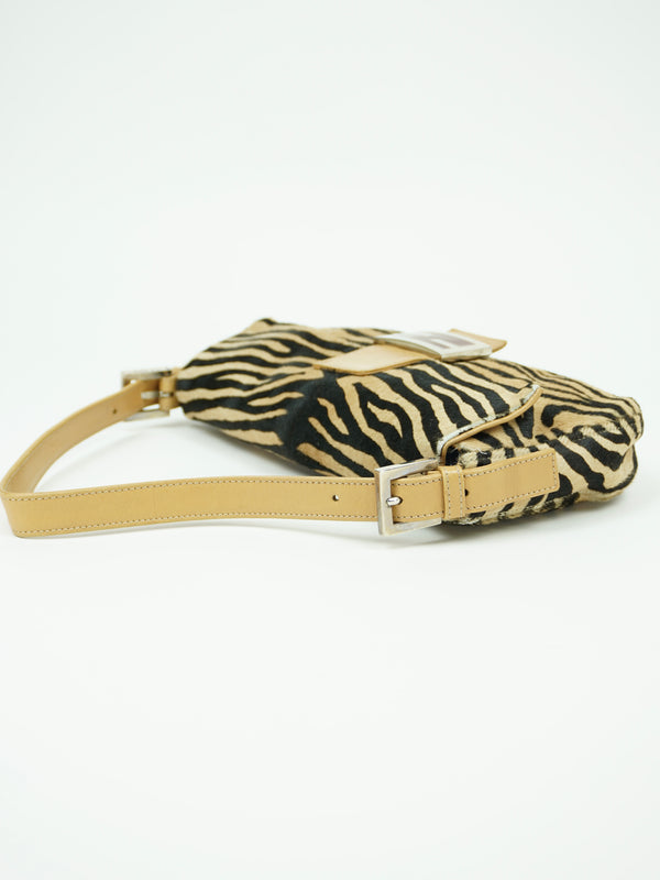 FENDI CALF HAIR ZEBRA BAGUETTE