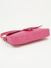 FENDI PINK LEATHER LOGO BAGUETTE