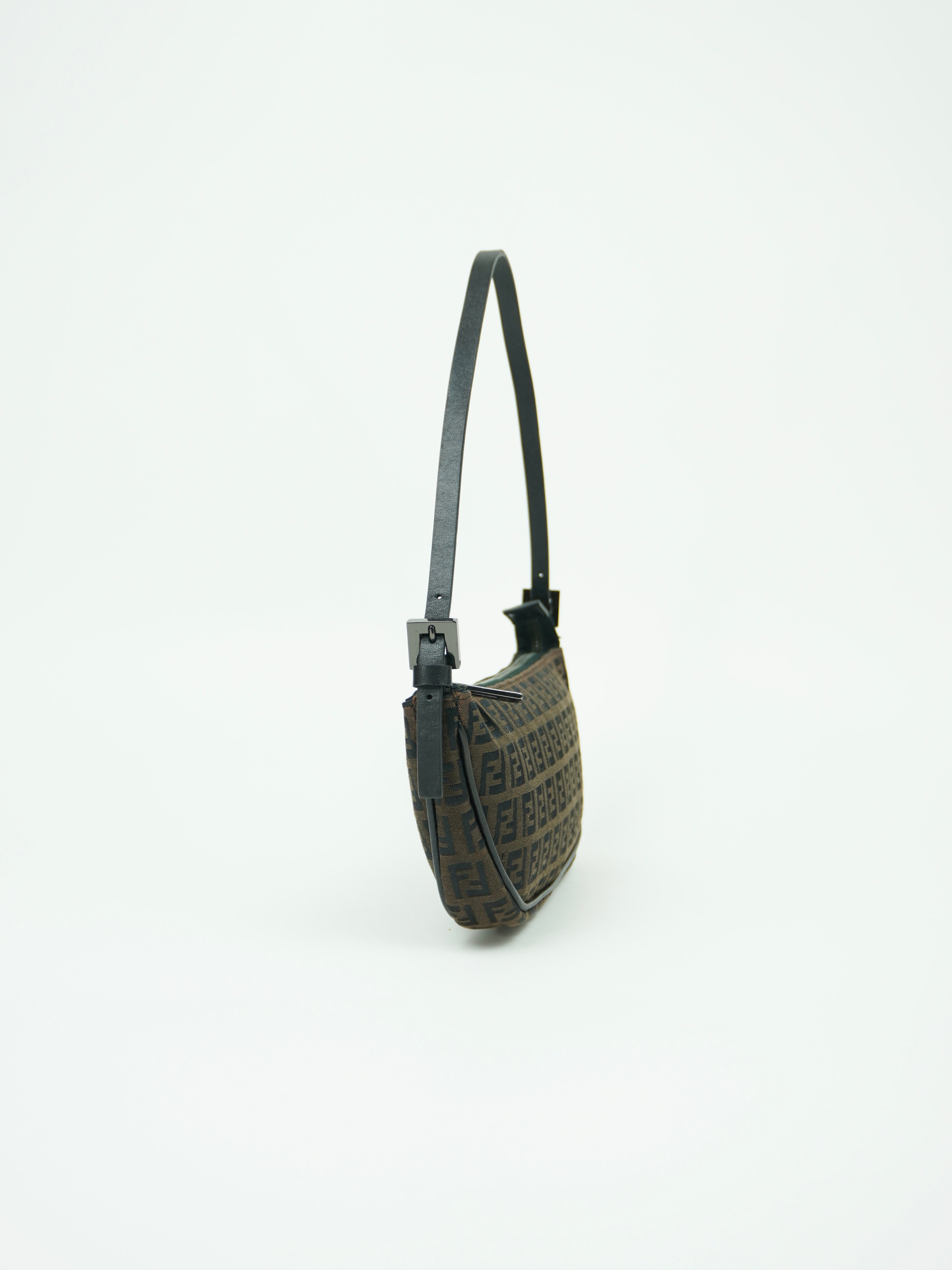 FENDI ZUCCA CRESCENT SHOULDER BAG