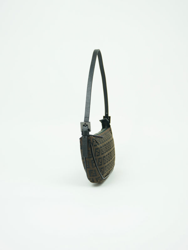 FENDI ZUCCA CRESCENT SHOULDER BAG