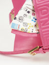 FENDI PINK LEATHER LOGO BAGUETTE