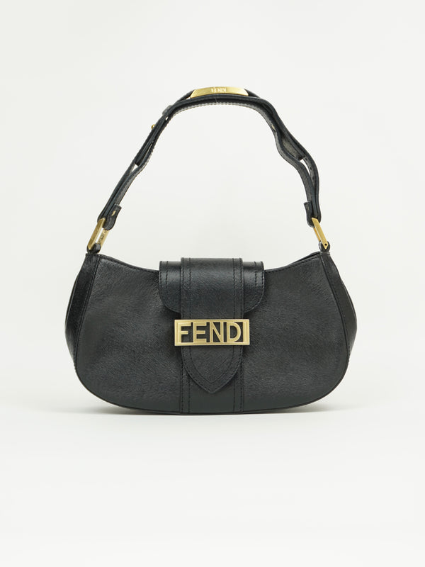 FENDI LEATHER BAG WITH GOLD HARDWARE