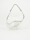 CHRISTIAN DIOR WHITE LEATHER SADDLE BAG