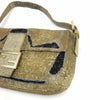 FENDI BEADED GOLD BAGUETTE BAG