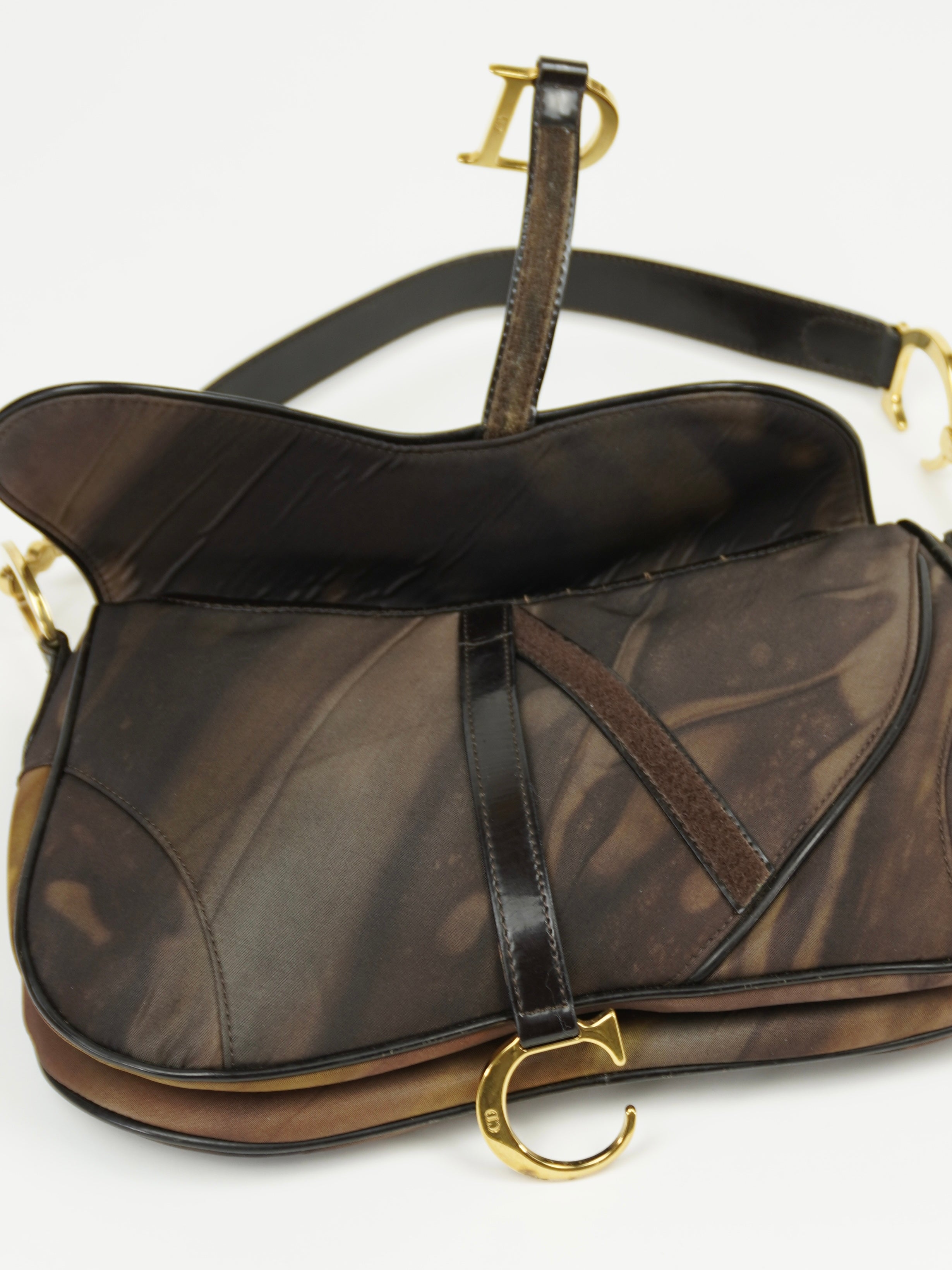 CHRISTIAN DIOR WATER COLOUR DOUBLE SADDLE BAG