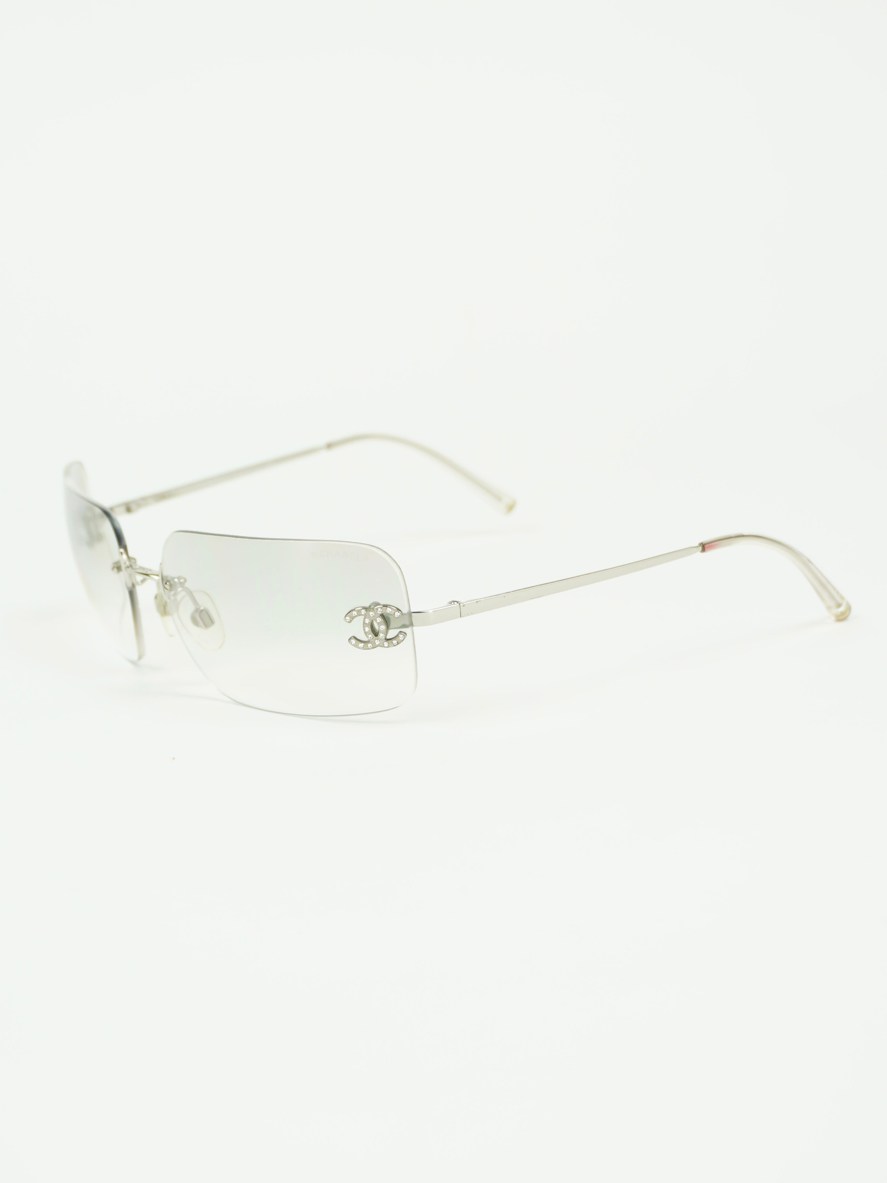 CHANEL RIMLESS RHINESTONE SUNGLASSES