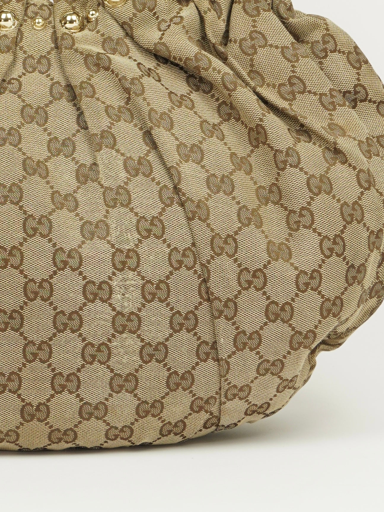 GUCCI MONOGRAM STUDDED PELHAM BAG