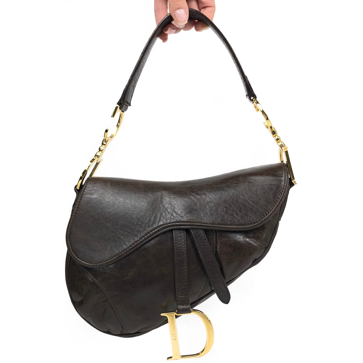 Dior saddle discount bag dark brown