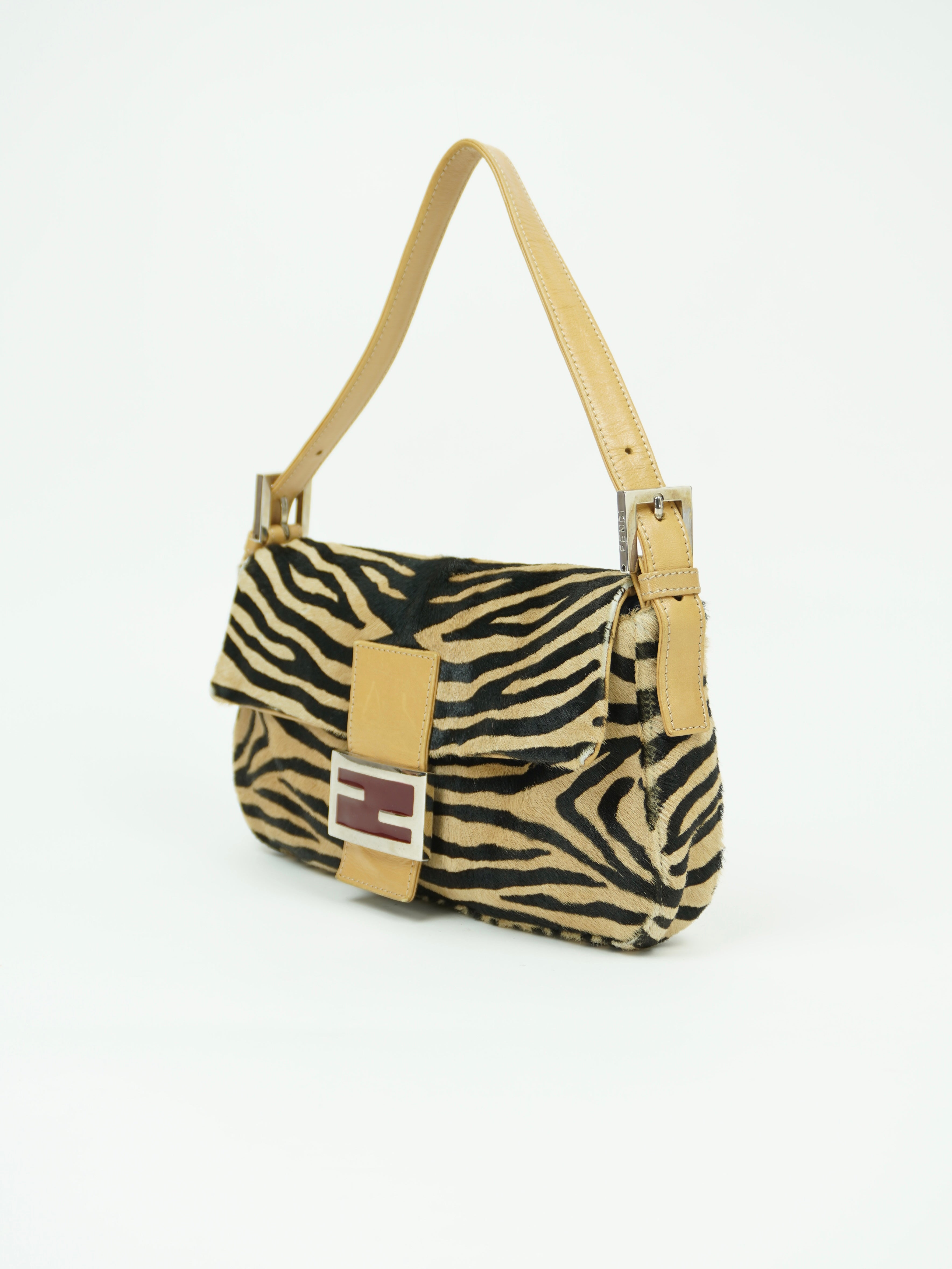 FENDI CALF HAIR ZEBRA BAGUETTE