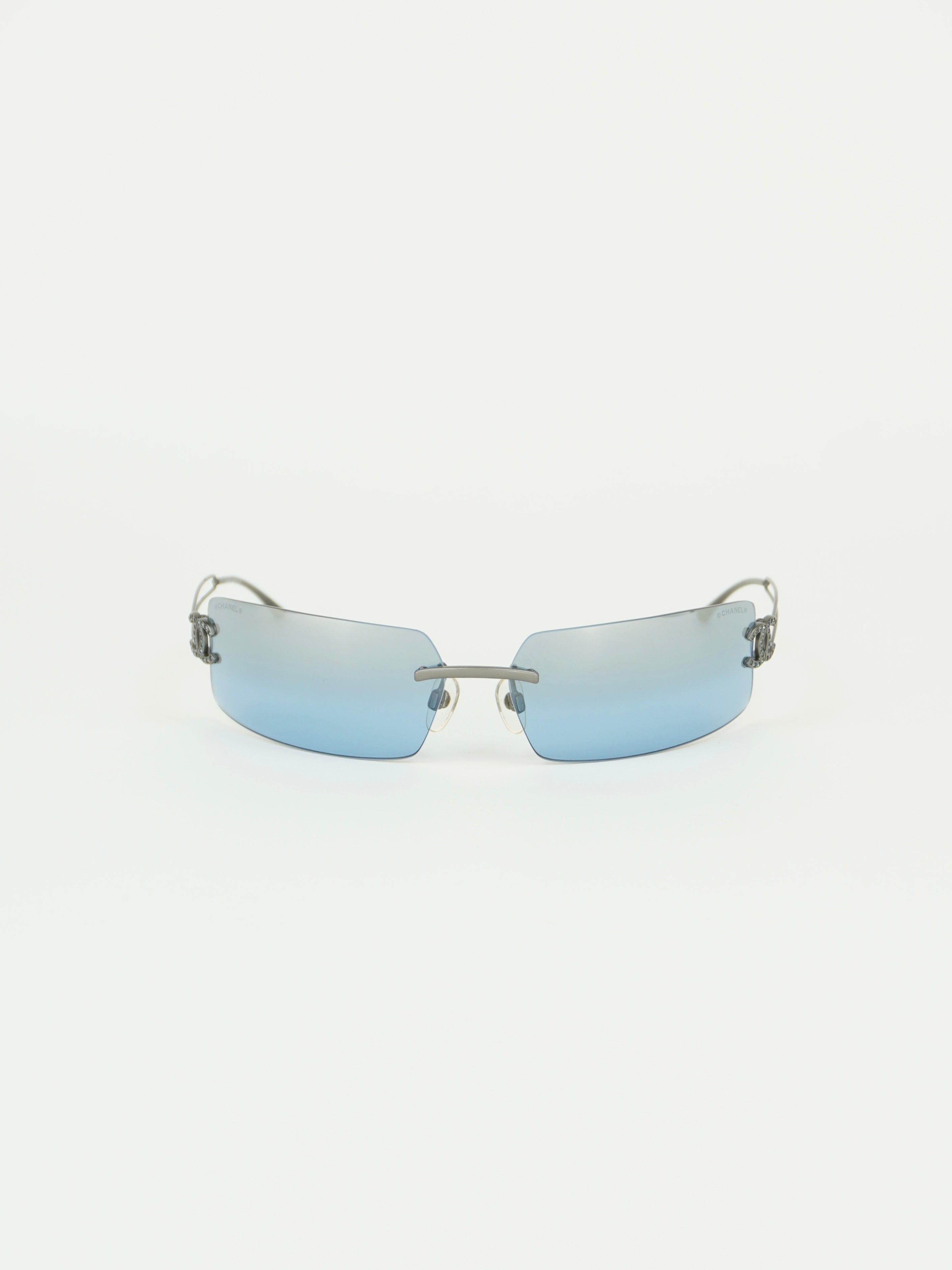 CHANEL RIMLESS RHINESTONE SUNGLASSES