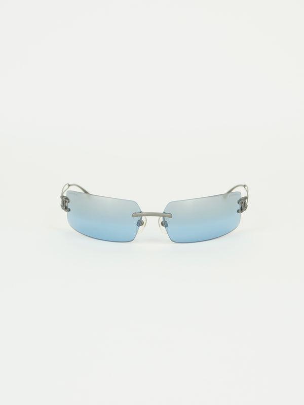 CHANEL RIMLESS RHINESTONE SUNGLASSES