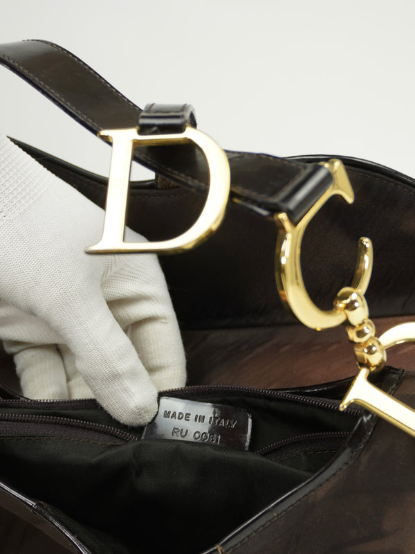 CHRISTIAN DIOR WATER COLOUR DOUBLE SADDLE BAG