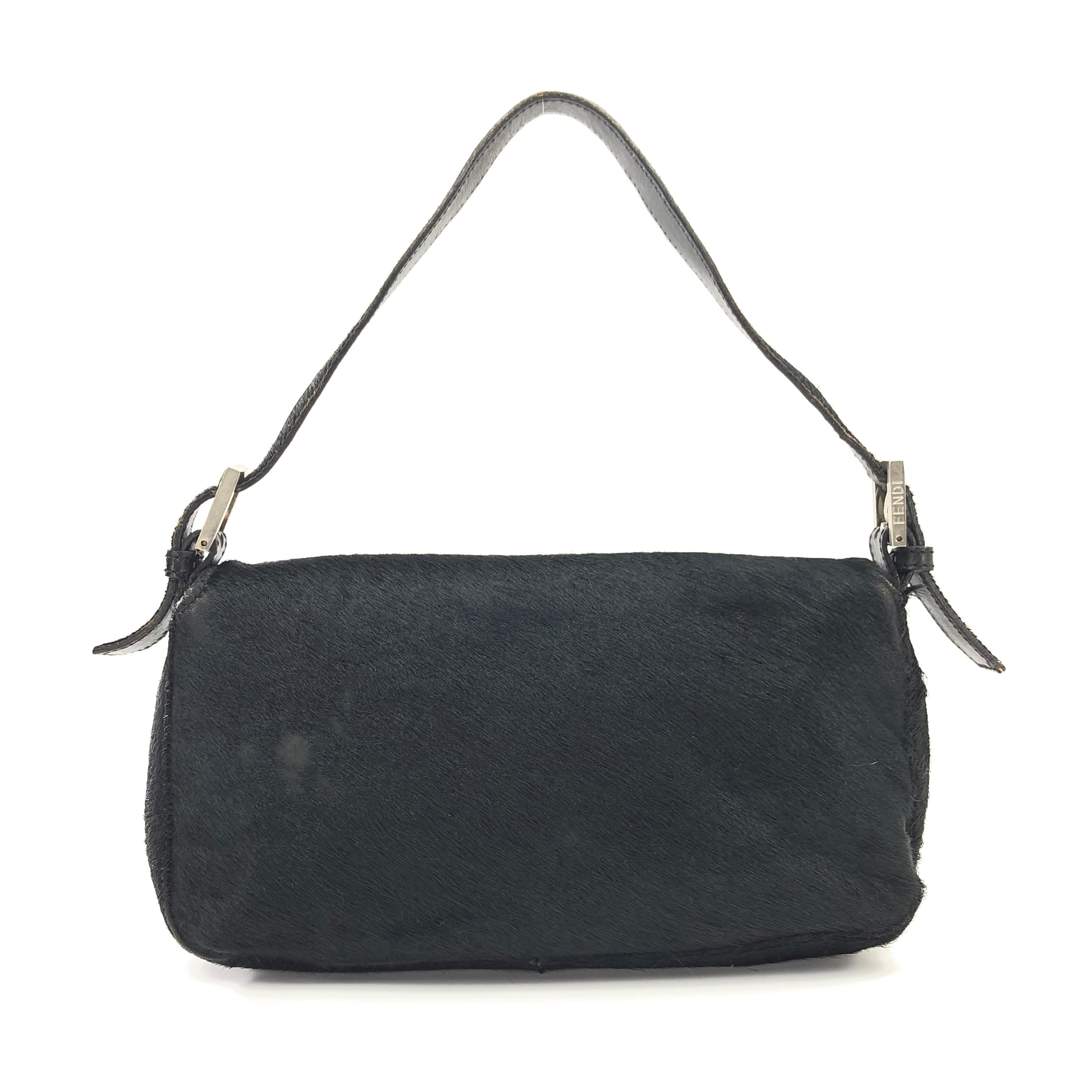 FENDI CALF HAIR BAGUETTE BAG