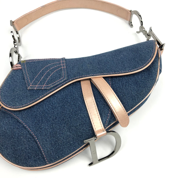 CHRISTIAN DIOR DENIM SADDLE BAG