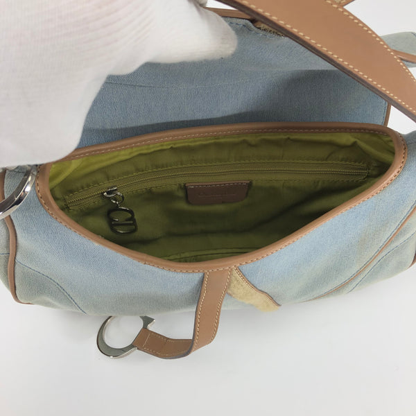CHRISTIAN DIOR DENIM DOUBLE SADDLE BAG