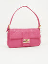 FENDI PINK LEATHER LOGO BAGUETTE