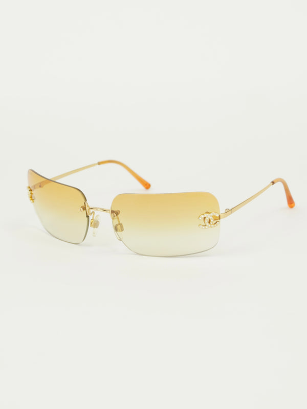 CHANEL RIMLESS RHINESTONE SUNGLASSES