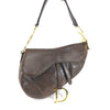 CHRISTIAN DIOR BROWN LEATHER SADDLE BAG