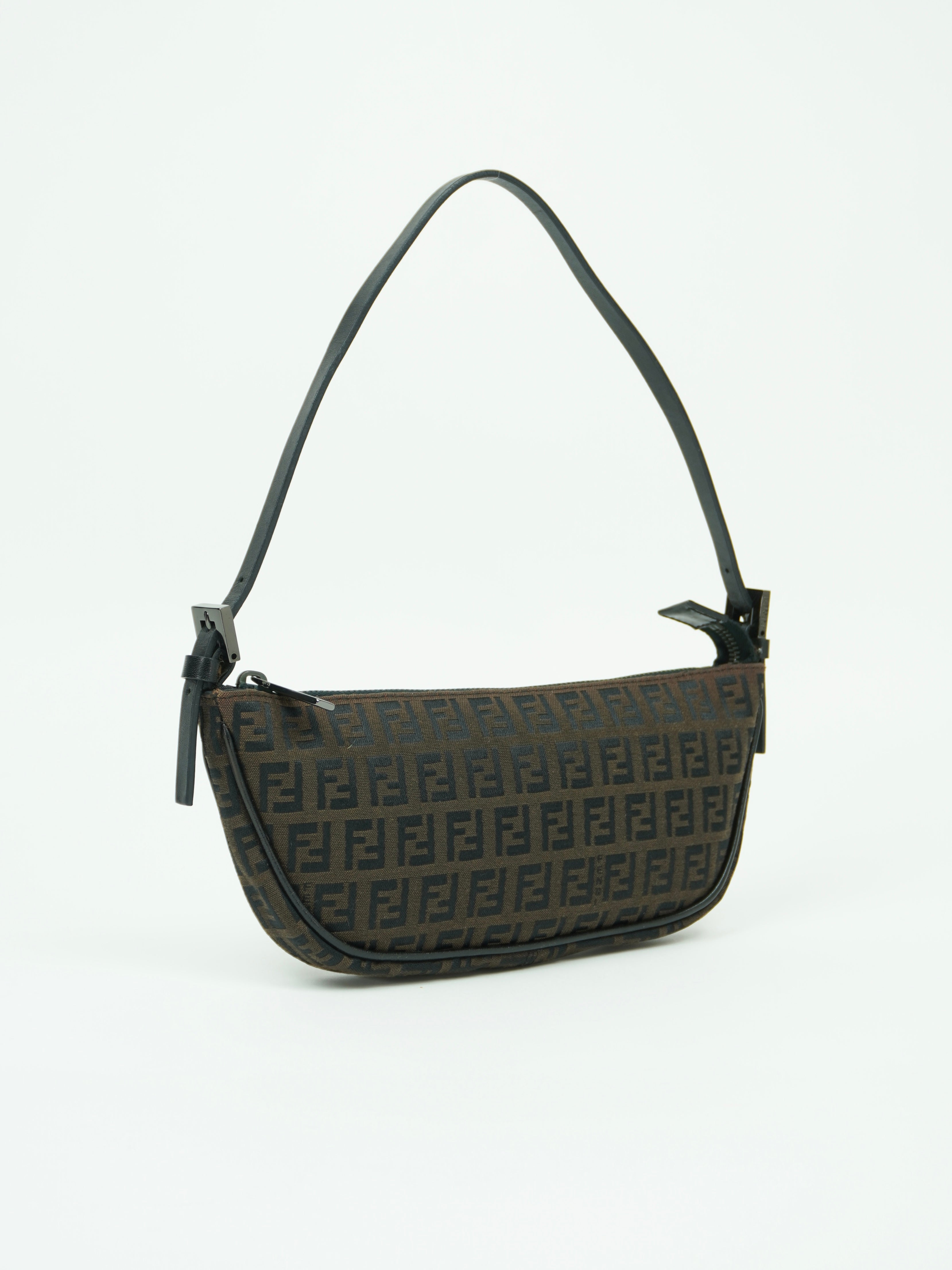 FENDI ZUCCA CRESCENT SHOULDER BAG