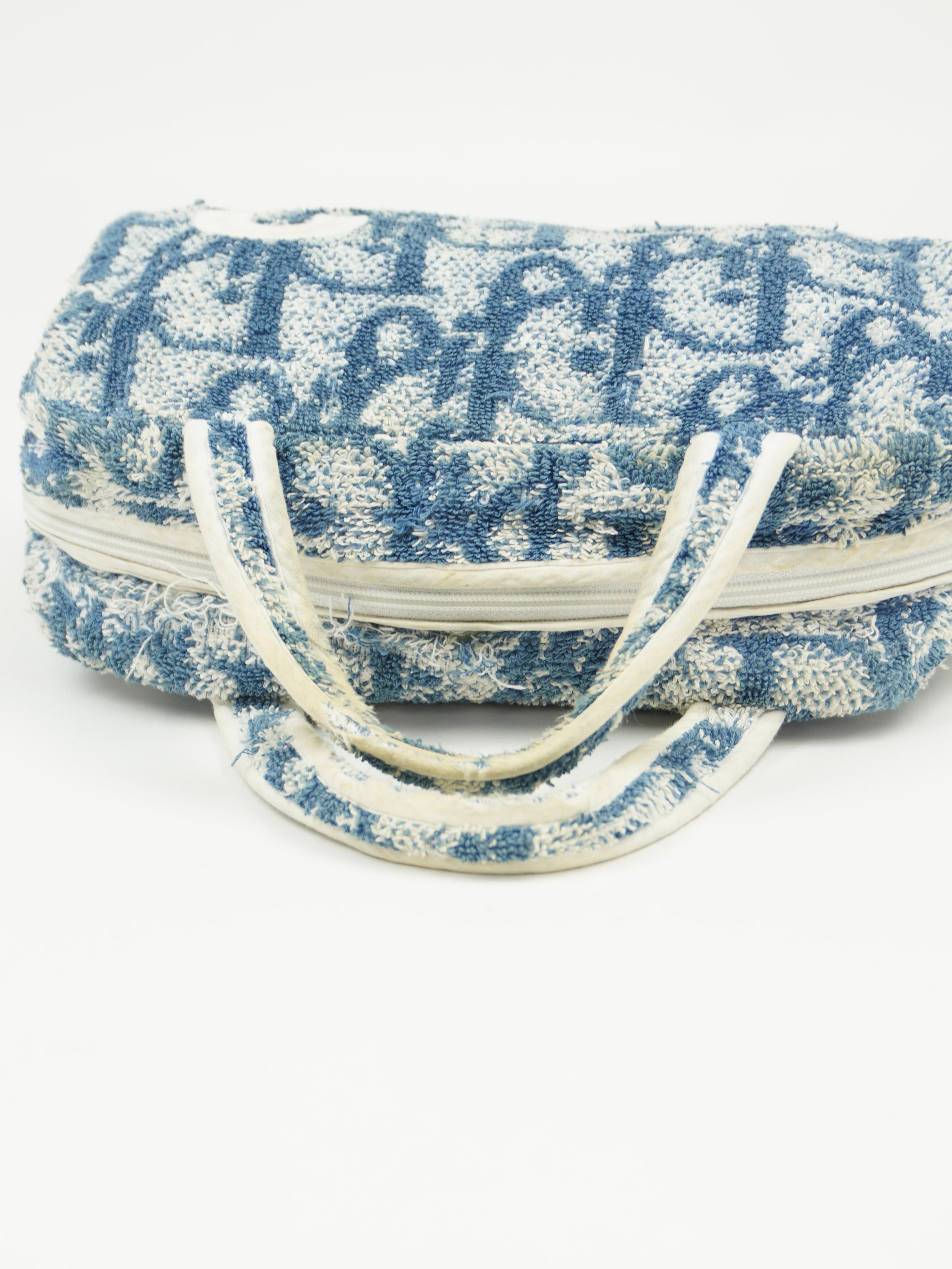 CHRISTIAN DIOR MONOGRAM TERRY CLOTH TOWEL BAG