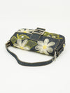 FENDI DENIM BAGUETTE WITH FLOWER DETAILING