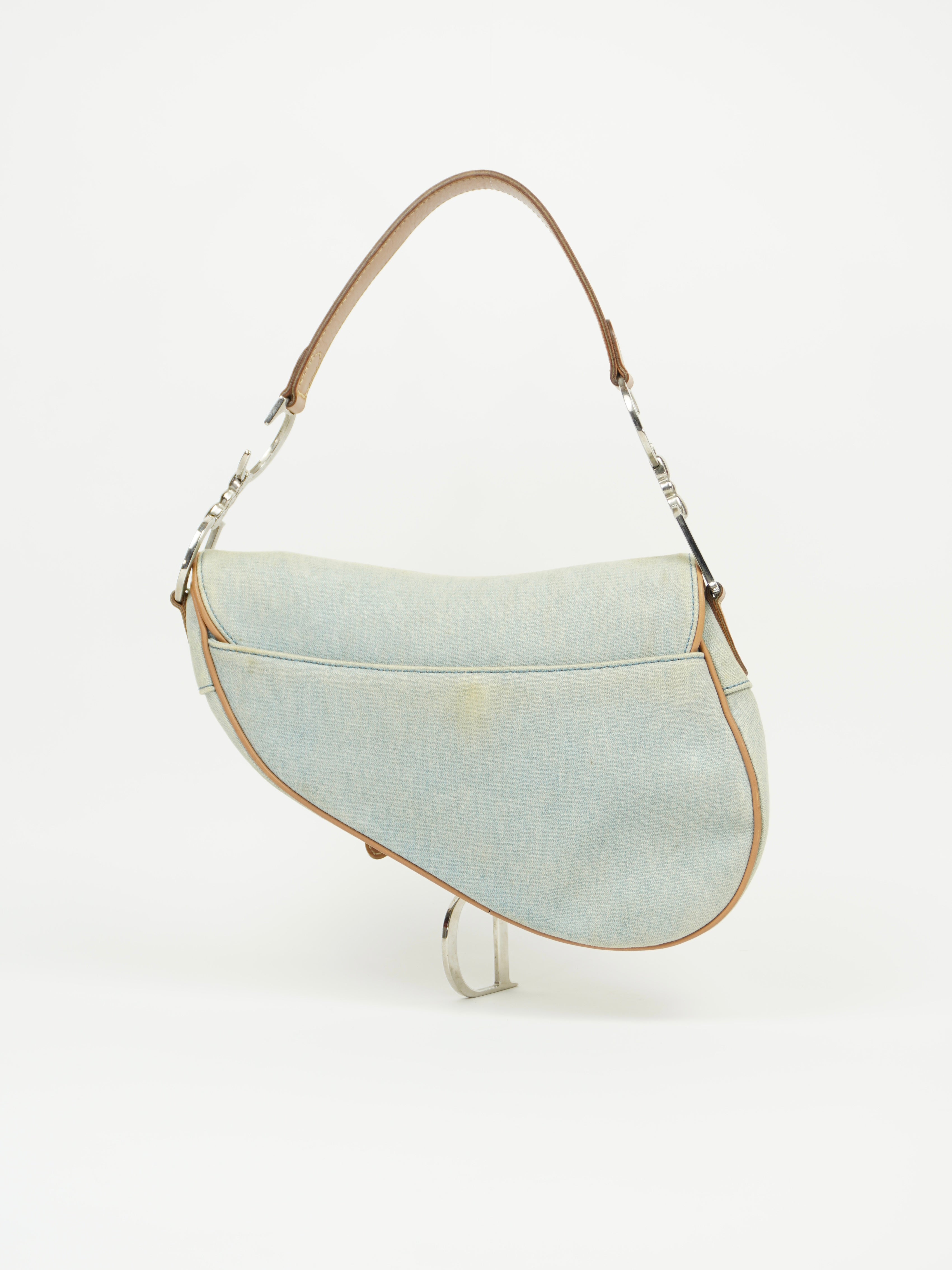 CHRISTIAN DIOR DENIM SADDLE BAG
