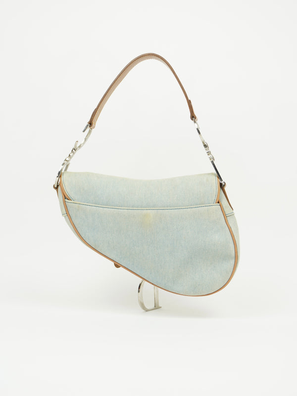 CHRISTIAN DIOR DENIM SADDLE BAG