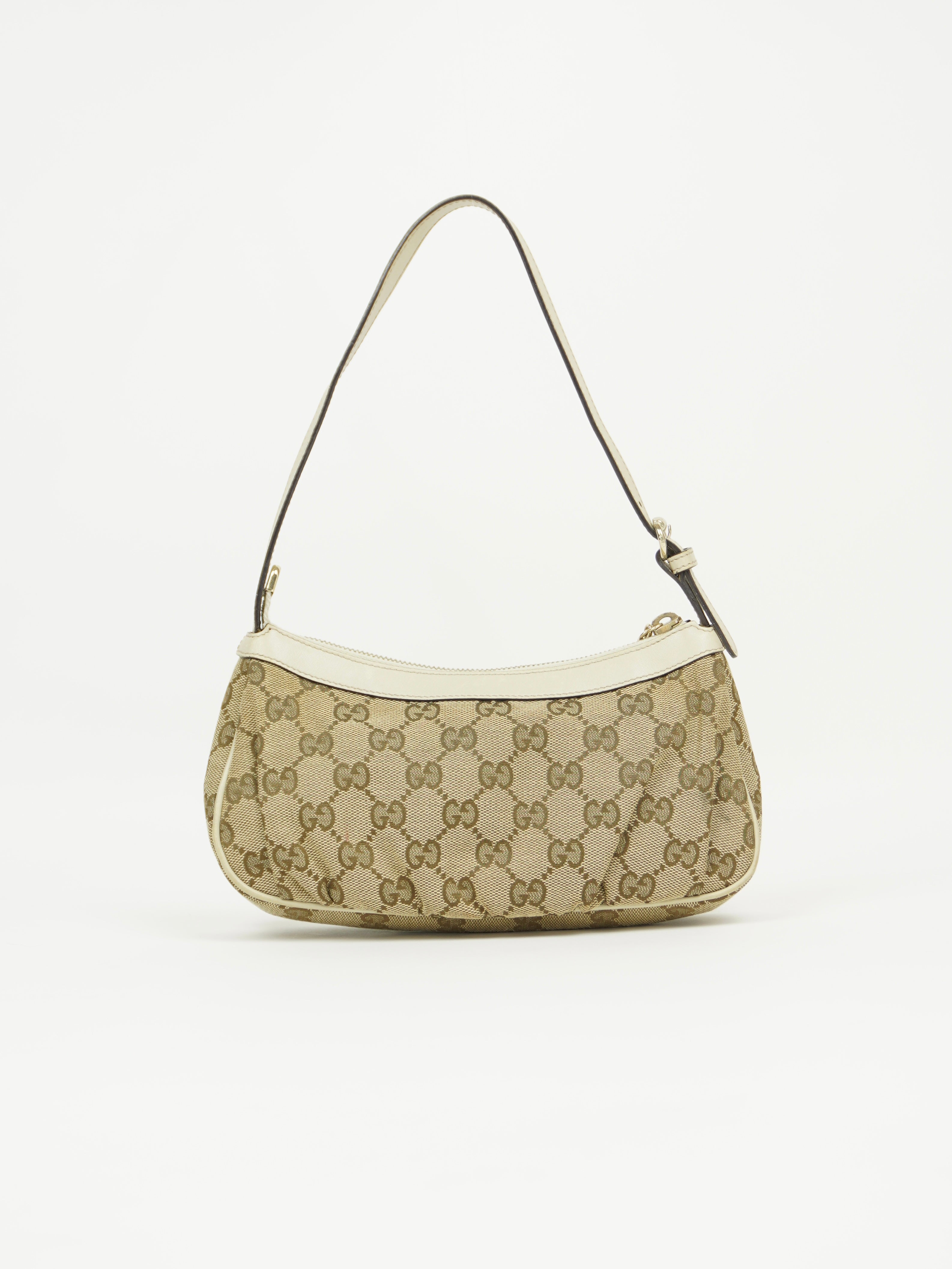 GUCCI MONOGRAM BAG WITH HEART CHARM