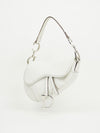 CHRISTIAN DIOR WHITE LEATHER SADDLE BAG