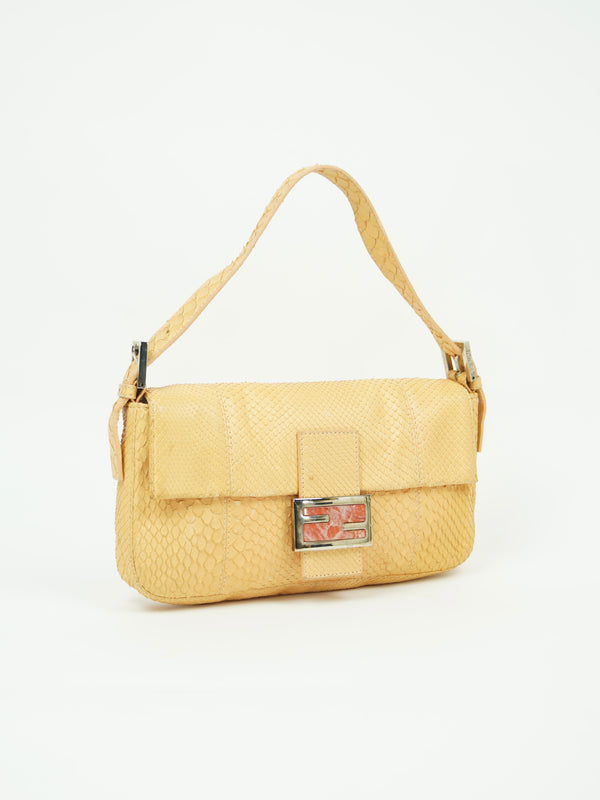 FENDI PYTHON BAGUETTE WITH MARBLE BUCKLE