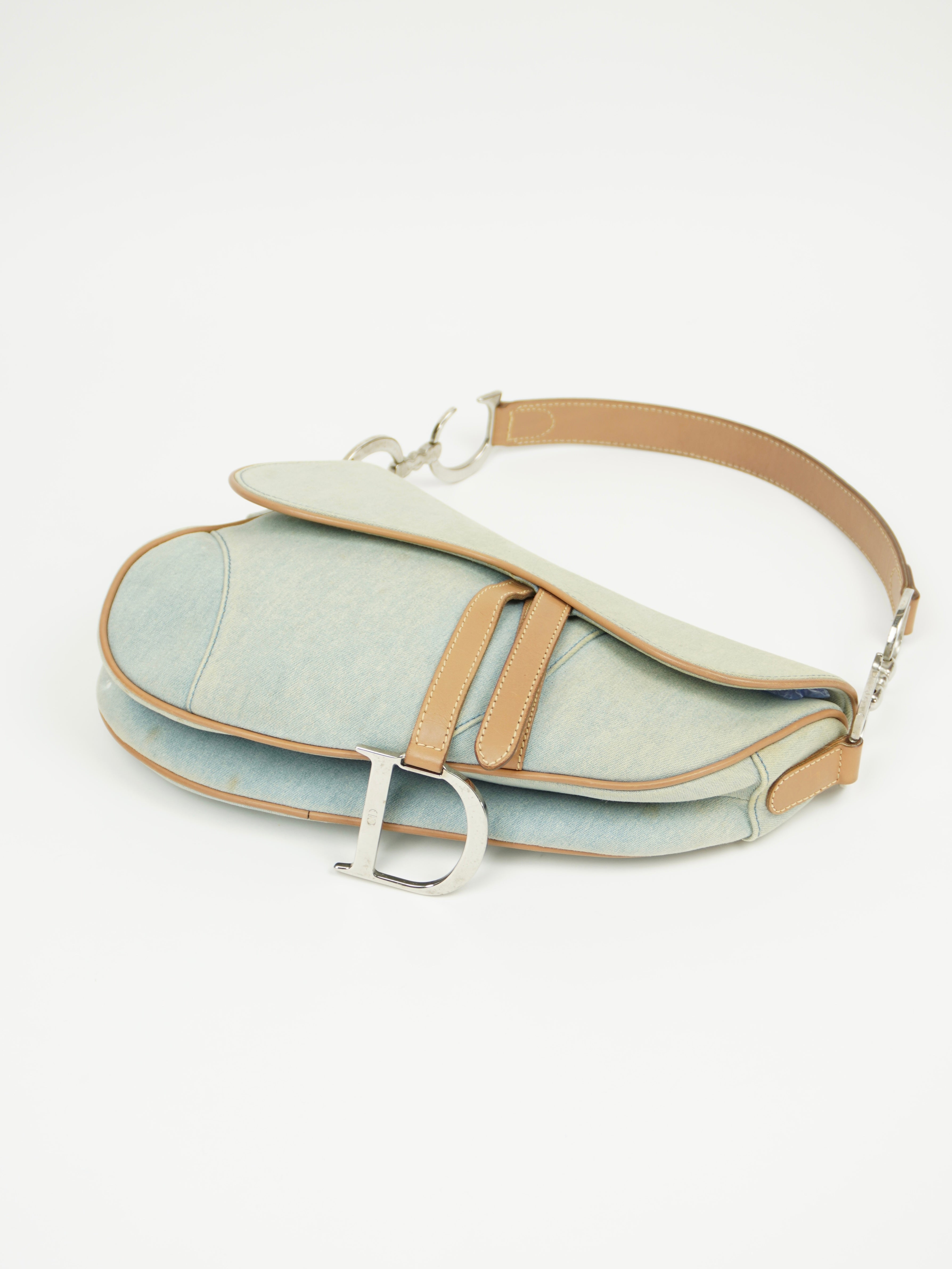 CHRISTIAN DIOR DENIM SADDLE BAG
