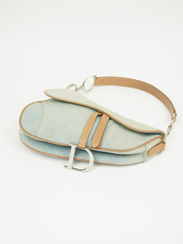 CHRISTIAN DIOR DENIM SADDLE BAG