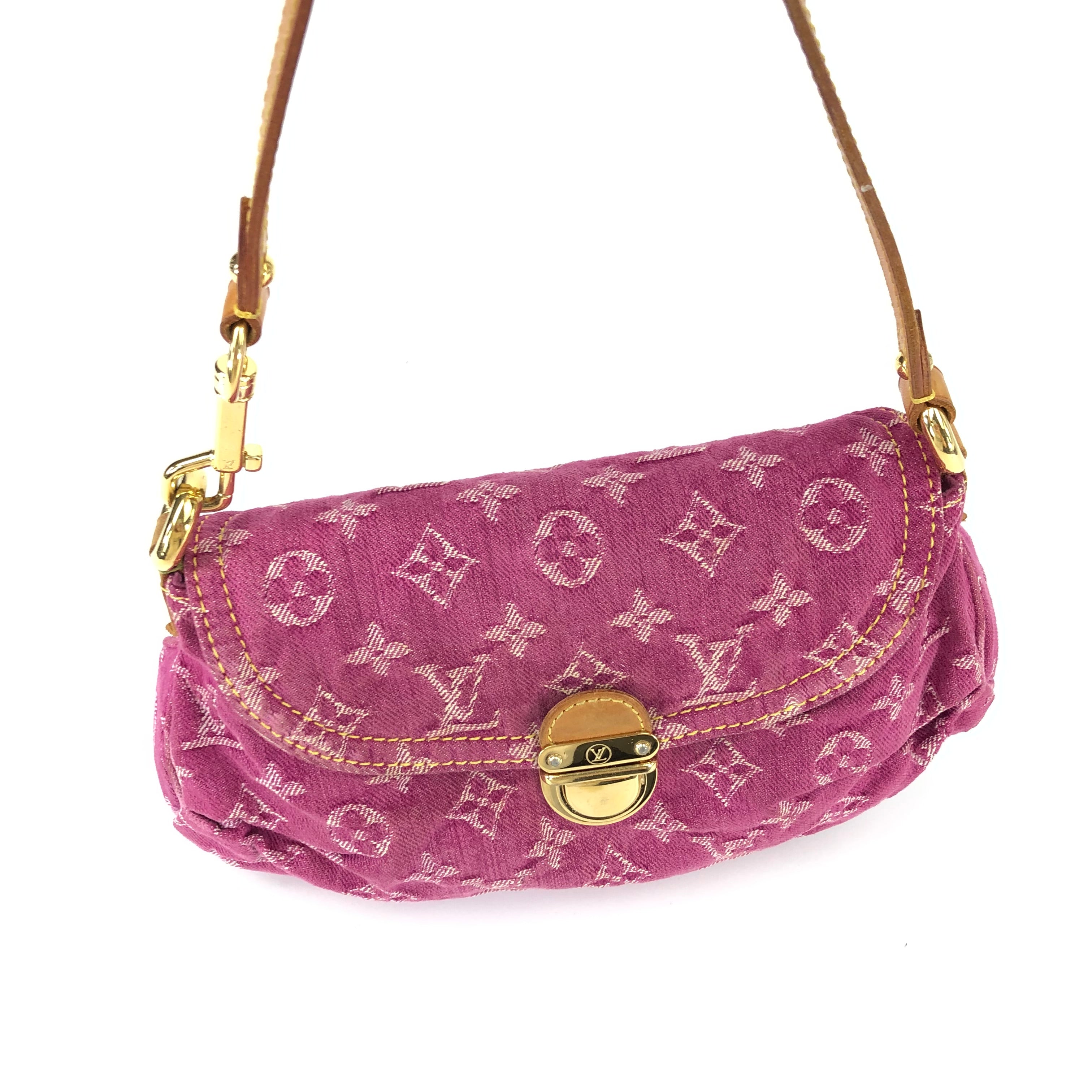 LOUIS VUITTON DENIM PLEATY SHOULDER BAG