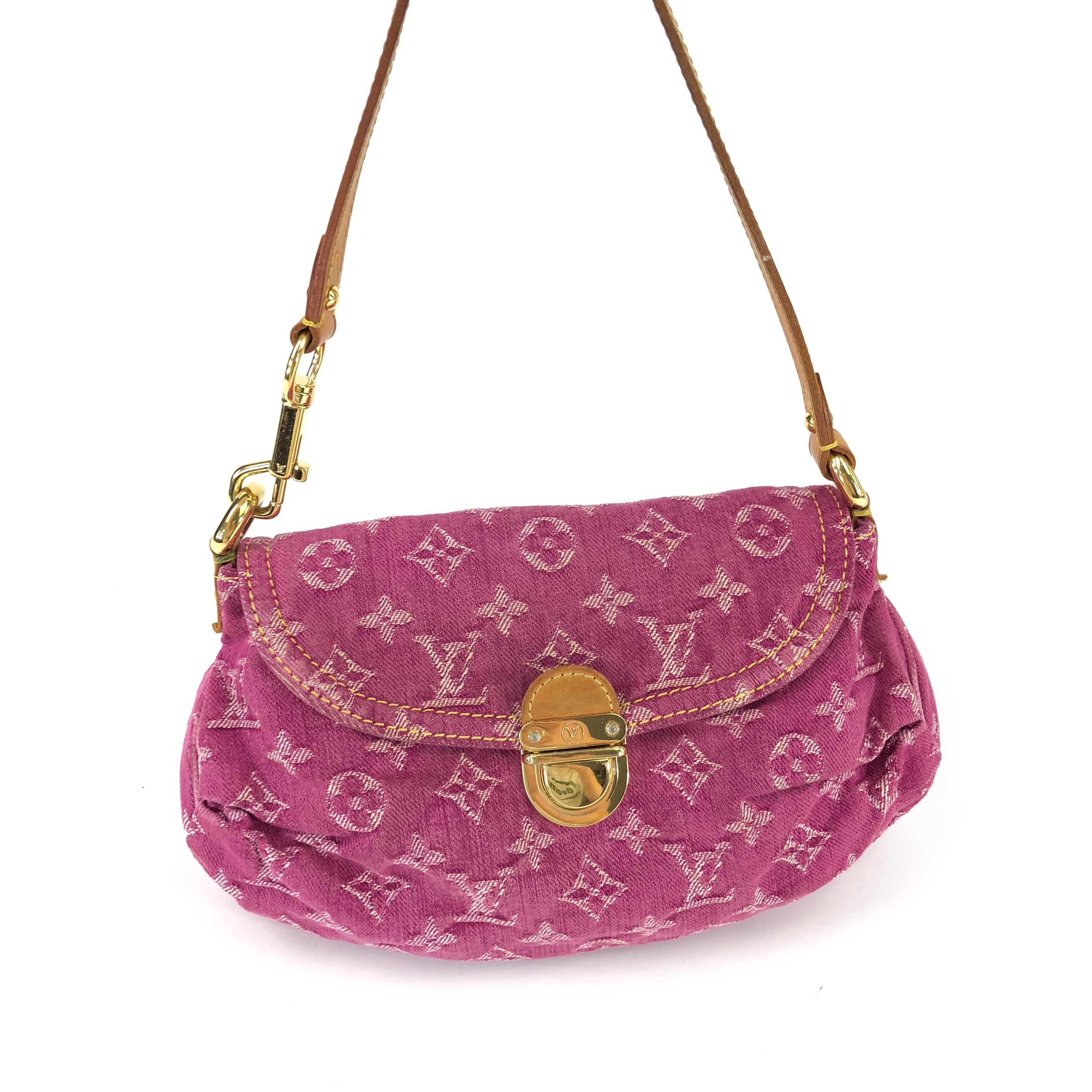 LOUIS VUITTON DENIM PLEATY SHOULDER BAG