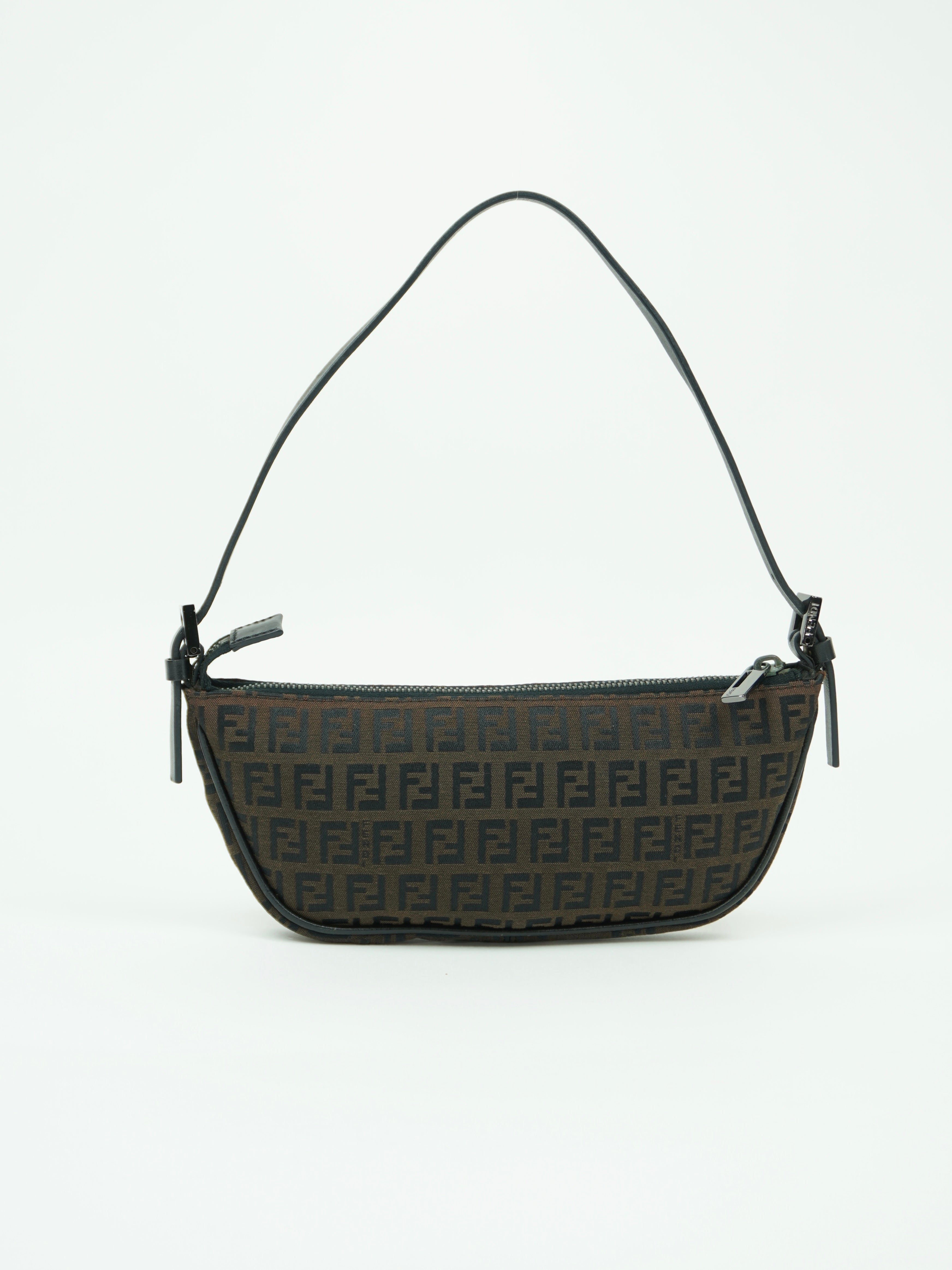 FENDI ZUCCA CRESCENT SHOULDER BAG