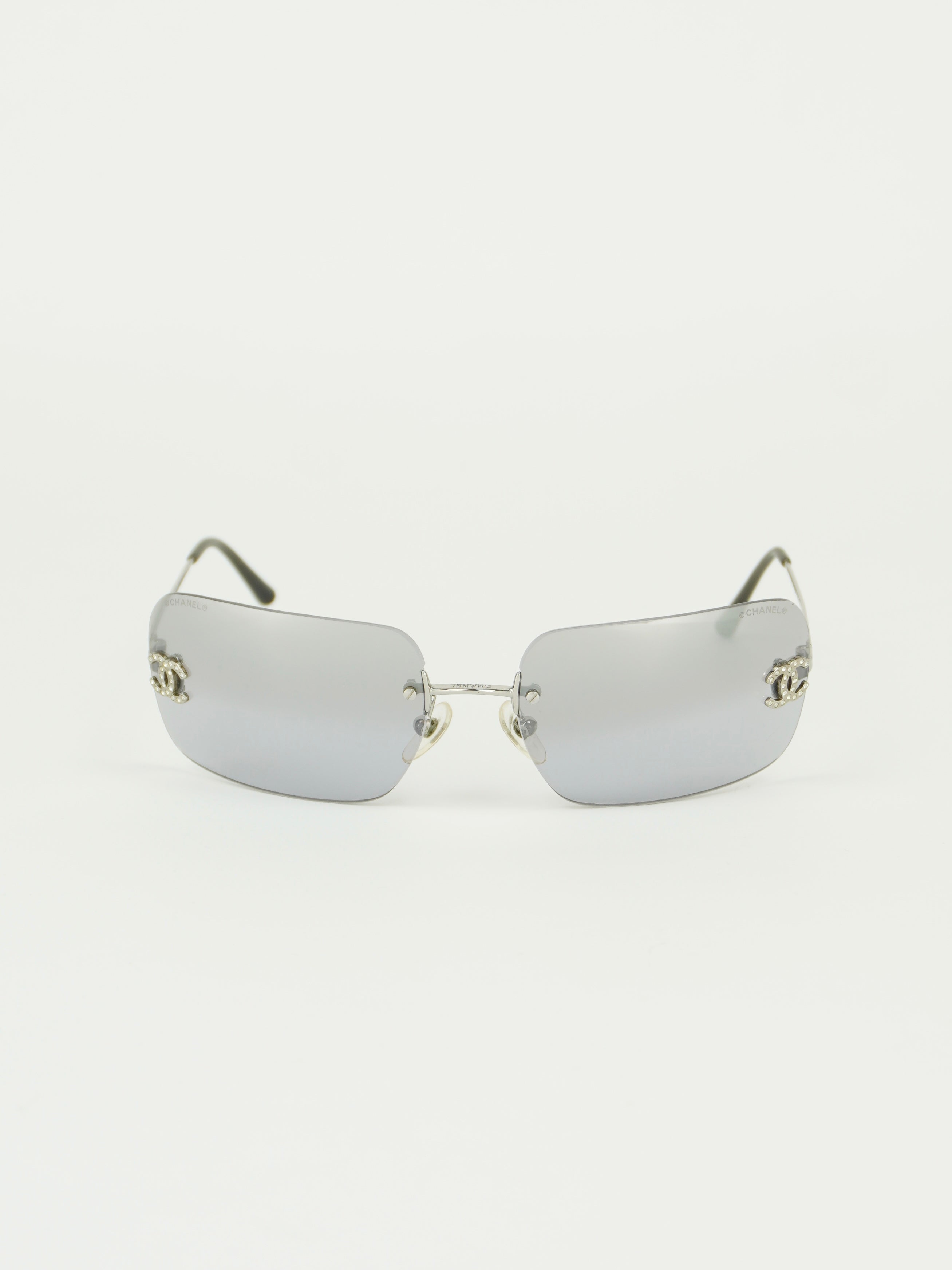 CHANEL RIMLESS RHINESTONE SUNGLASSES