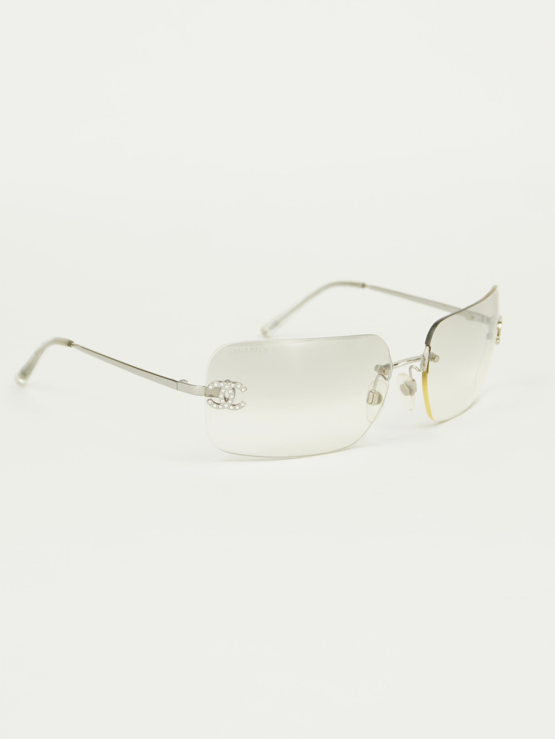 CHANEL RIMLESS RHINESTONE SUNGLASSES